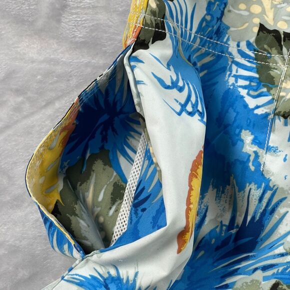 Nautica Swim Trunks Men 34 Leaf Hawaiian Island Tropical Print 5.5" Inseam - Picture 5 of 14